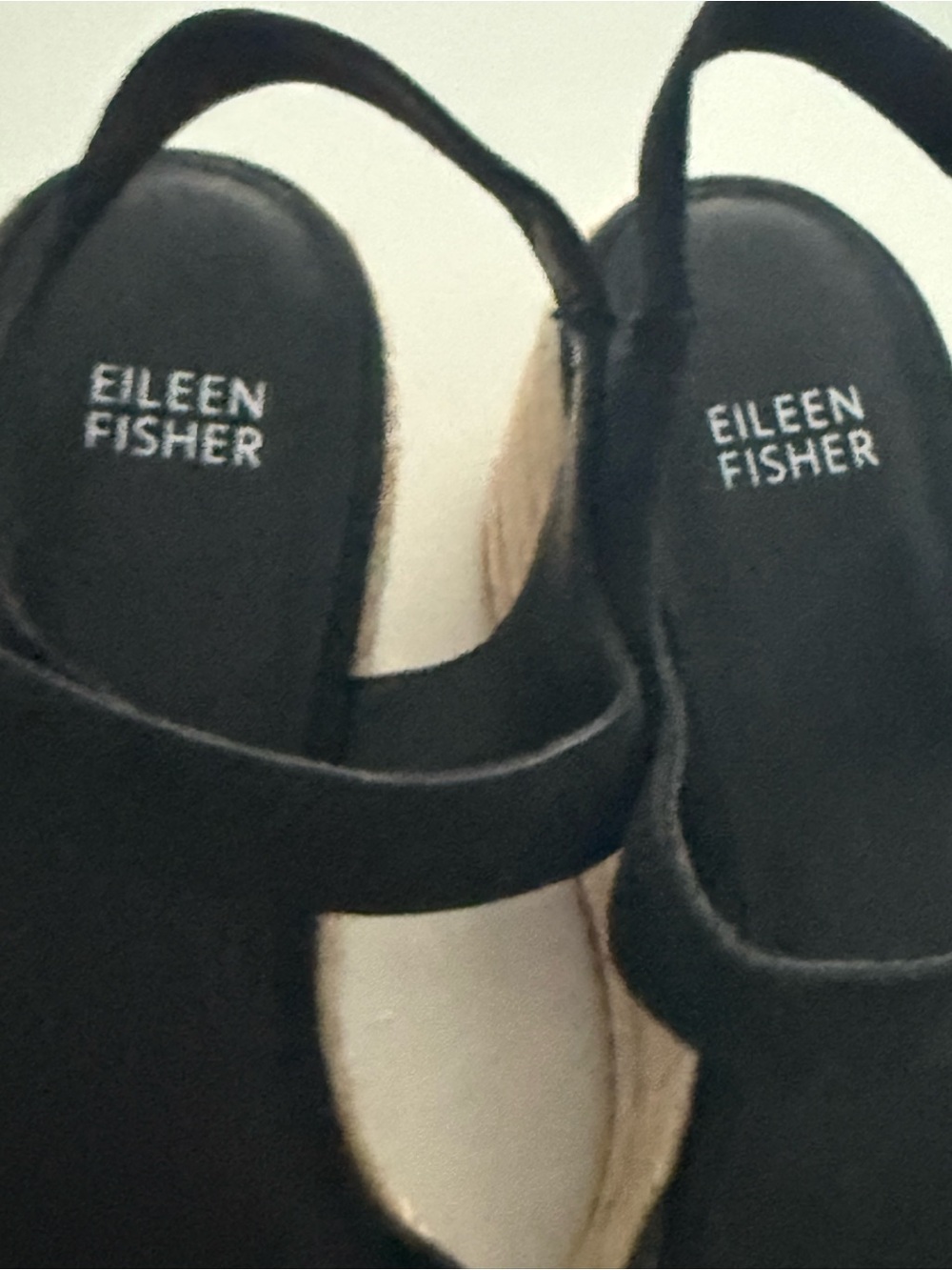 Eileen Fisher Nessa Black Espadrille Wedge Sandal Size 10 - Picture 5 of 11